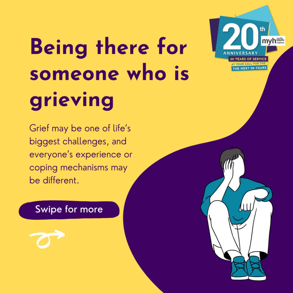 Being there for someone who is grieving, title slide