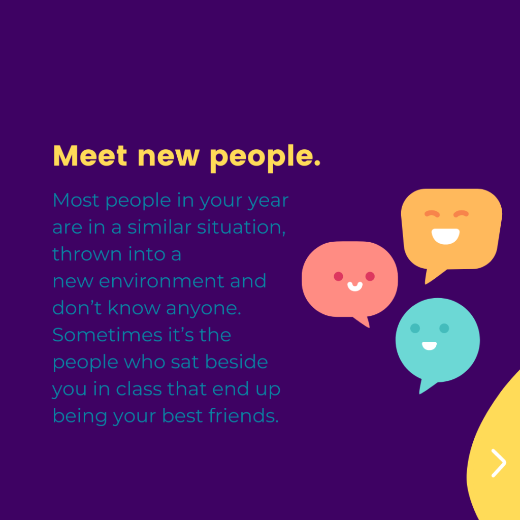 School and self-care, slide 3 of 6: Meet new people