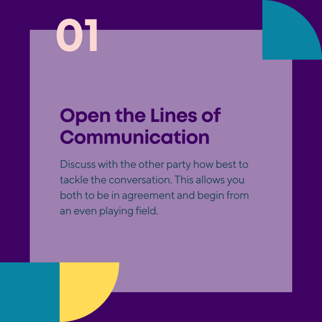 Having difficult conversations, slide 3 of 9: Open the lines of communication