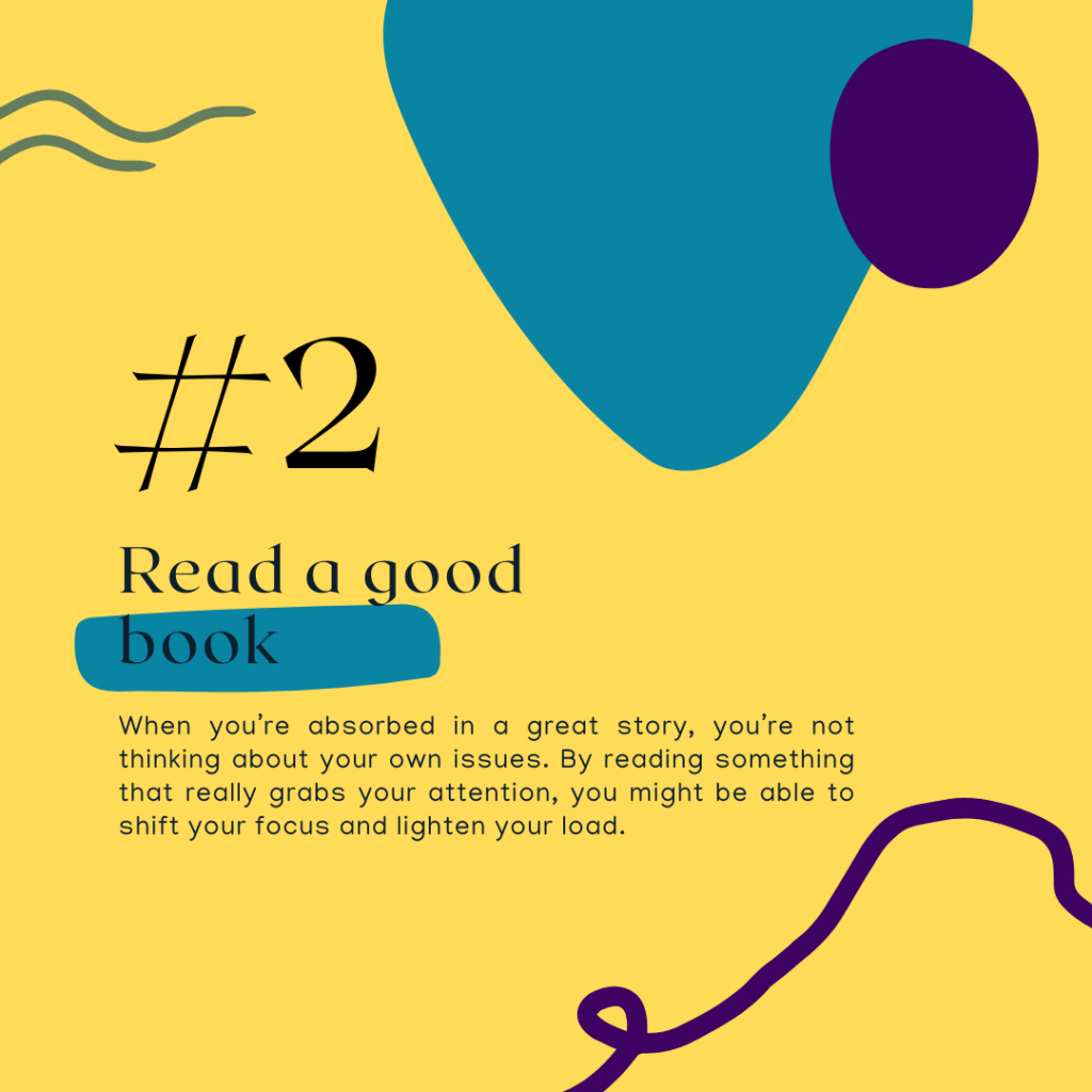 Tips to manage stress, slide 3 of 8: Read a good book