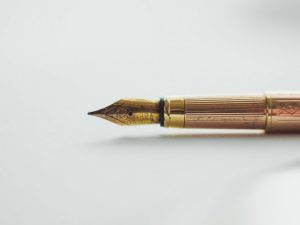 Close up of a fountain pen nib